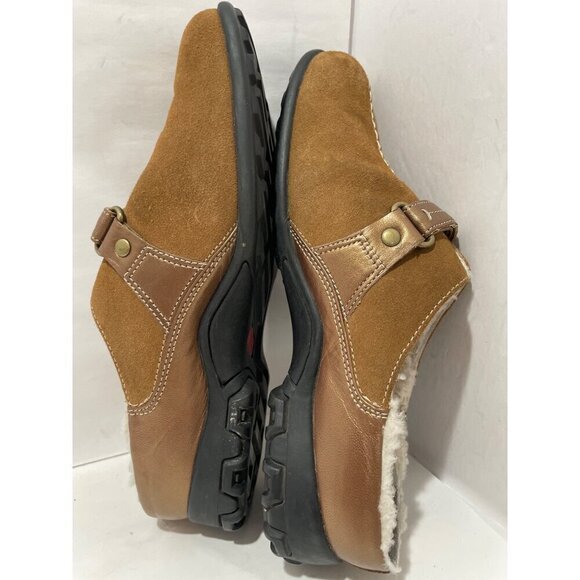 Cole Haan Womens Mules Mirabel Suede Waterproof Tan Shearling Lined Clogs Size 7 - Picture 3 of 6